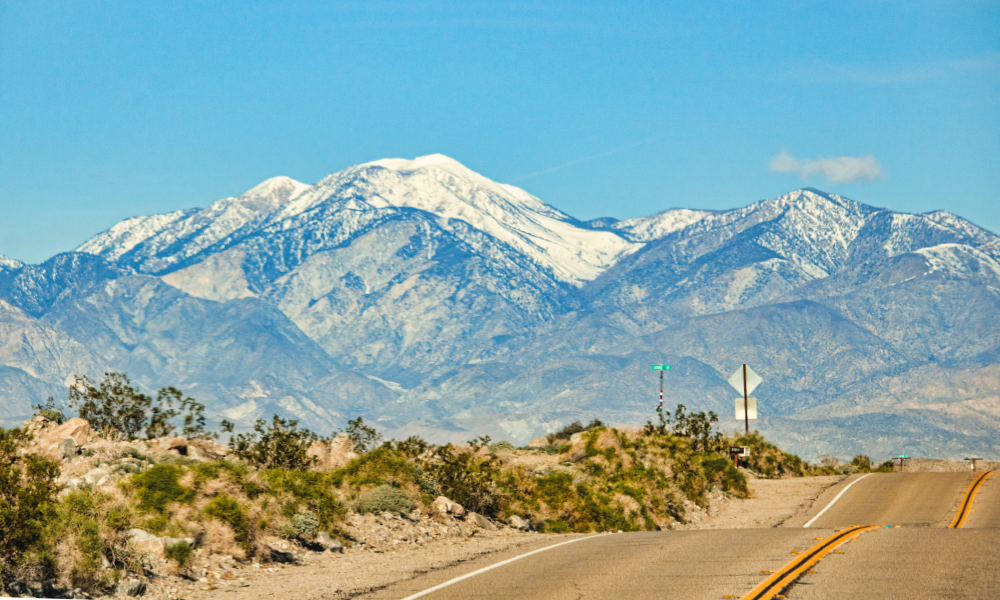 West USA Highway with mountains